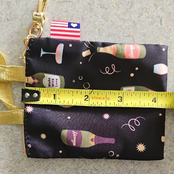 Chic Black Mini Tote with Gold Handles Coin Purse - Picture 10 of 15